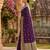 Purple jaquard silk woven zari work traditional saree with unstitch blouse