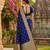 Navyblue jaquard silk woven zari work traditional saree with unstitch blouse