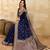 Navyblue jaquard silk woven zari work traditional saree with unstitch blouse