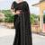 Black sequin zari embroidered net saree sari for women