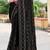Black sequin zari embroidered net saree sari for women
