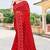 Red sequin zari embroidered net saree sari for women