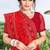 Red sequin zari embroidered net saree sari for women