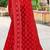 Red sequin zari embroidered net saree sari for women