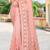 Peach sequin zari embroidered net saree sari for women