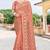 Light brown sequin zari embroidered net saree sari for women