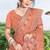 Light brown sequin zari embroidered net saree sari for women