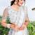 White sequin zari embroidered net saree sari for women