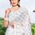 White sequin zari embroidered net saree sari for women