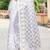 White sequin zari embroidered net saree sari for women