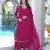 Magenta embroidered modal satin stitched straight cut kurta culottes dupatta readymade suits