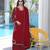 Maroon embroidered modal satin stitched straight cut kurta culottes dupatta readymade suits