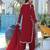 Maroon embroidered modal satin stitched straight cut kurta culottes dupatta readymade suits