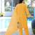 Yellow embroidered art silk stitched straight cut kurta pants dupatta readymade suits