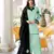 Light-green embroidered organza stitched straight cut kurta farshi salwar dupatta readymade suits