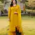 Yellow embroidered art silk stitched straight cut kurta palazzo dupatta readymade suits