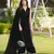 Black hand embroidery modal satin stitched straight cut kurta culottes dupatta readymade suits