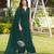 Dark-green hand embroidery modal satin stitched straight cut kurta culottes dupatta readymade suits