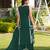 Dark-green hand embroidery modal satin stitched straight cut kurta culottes dupatta readymade suits