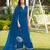 Royal-blue hand embroidery modal satin stitched straight cut kurta culottes dupatta readymade suits