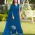 Royal-blue hand embroidery modal satin stitched straight cut kurta culottes dupatta readymade suits