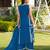 Royal-blue hand embroidery modal satin stitched straight cut kurta culottes dupatta readymade suits