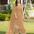 Light-brown hand embroidery modal satin stitched straight cut kurta culottes dupatta readymade suits