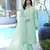 Light-green embroidered modal satin stitched straight cut kurta pants dupatta readymade suits