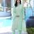 Light-green embroidered modal satin stitched straight cut kurta pants dupatta readymade suits