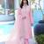 Light-pink embroidered modal satin stitched straight cut kurta pants dupatta readymade suits