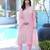 Light-pink embroidered modal satin stitched straight cut kurta pants dupatta readymade suits