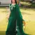 Green embroidered art silk stitched a line kurta palazzo dupatta readymade suits