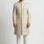 Ivory gold zardozi work raw silk royal sherwani with mandarin collar