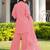 Light-pink embroidered viscose georgette stitched straight cut kurta culottes dupatta readymade suits