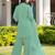 Light-green embroidered viscose georgette stitched straight cut kurta culottes dupatta readymade suits