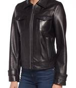 women's lambskin leather jacket two chest pocket real leather jacket