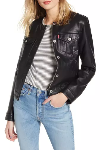 women's lambskin leather jacket chest flap pockets real leather jacket