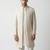 cream art silk sherwani set with thread work