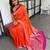  light orange self design pure silk blend multicolor saree with unstitched blouse