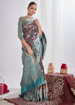 brown cotton silk saree with self design 4