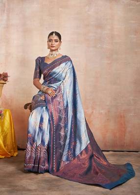 cream silk saree with woven zari work 2