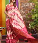  multicolor self design pure silk gift saree with unstitched blouse