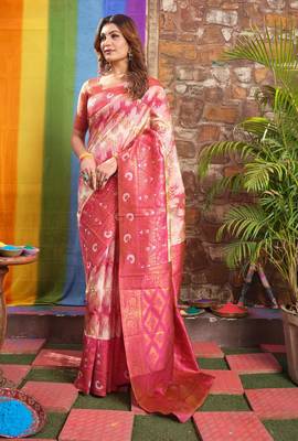 multicolor pure silk self design woven saree 3