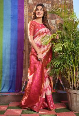 multicolor pure silk self design woven saree 5
