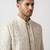 cream art silk sherwani set with thread work