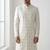 cream art silk sherwani set with thread work