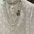 Off-white pearl & crystal work silk blend wedding sherwani with mandarin collar
