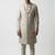 Ivory floral embroidered silk jacquard sherwani with mandarin collar for weddings and festive occasions