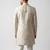 Ivory floral embroidered silk jacquard sherwani with mandarin collar for weddings and festive occasions