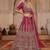 Dazzling Rani Pink Zari Work Silk Bridal Lehenga Choli With Double Dupatta